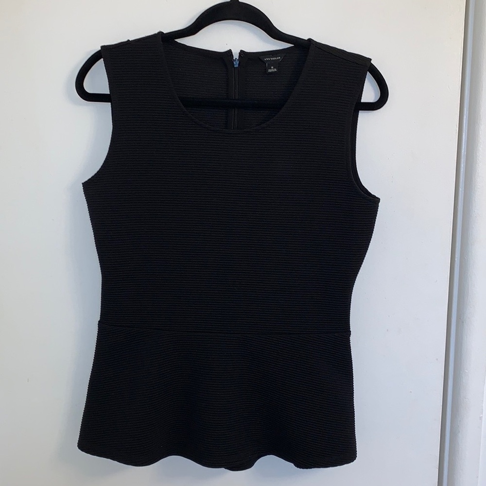 Ann Taylor Ribbed Peplum Top